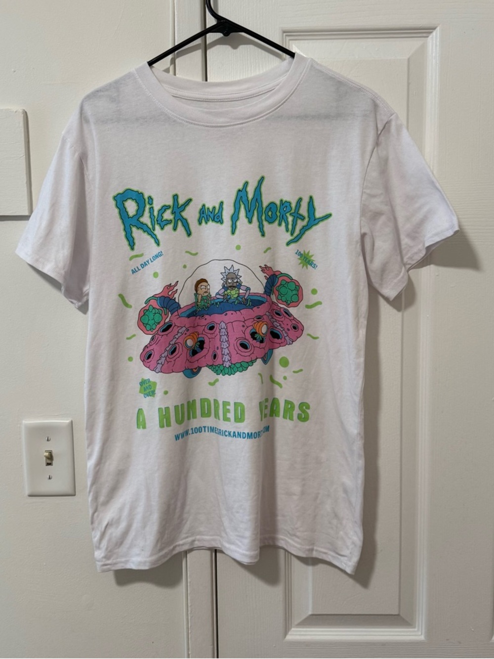 Cartoon Network Rick and Morty White Tee with Black Print